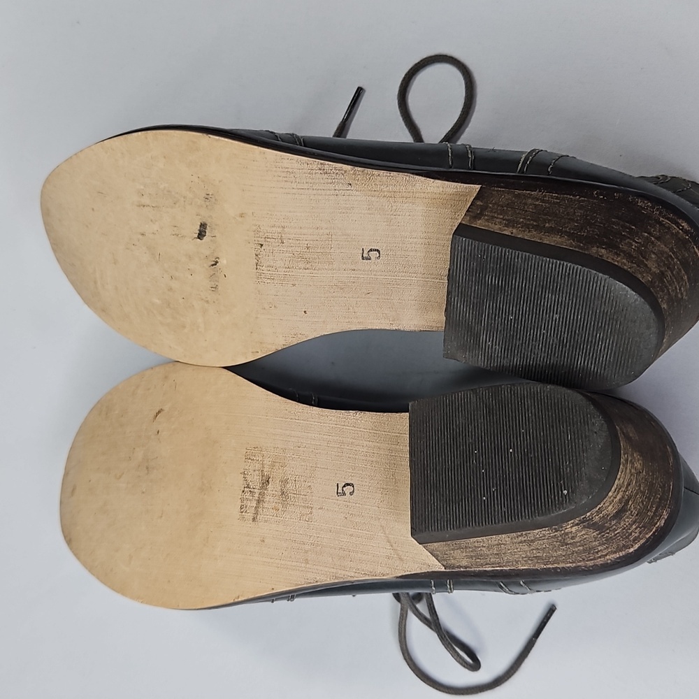 Asos Gray Leather Lace Up Loafers Size 5 - Picture 6 of 7